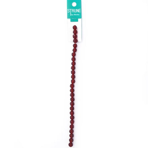 8mm Round Glass Facet Strung Beads (available in 3 colours)